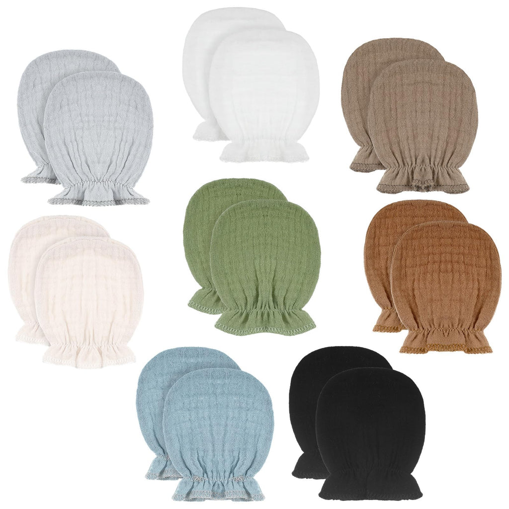 Jeere Newborn Muslin No-Scratch Mittens for 0–6 Months