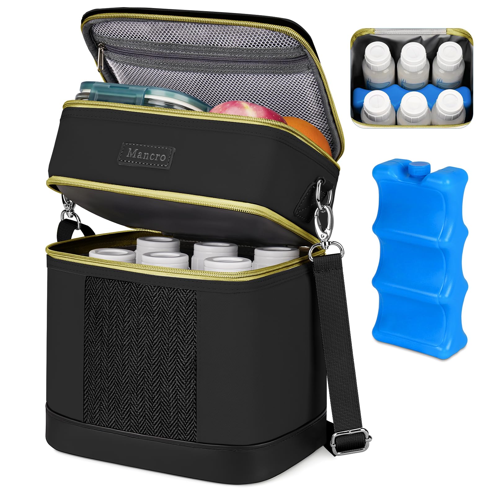 Mancro Insulated Breast Milk Cooler Bag with Ice Pack