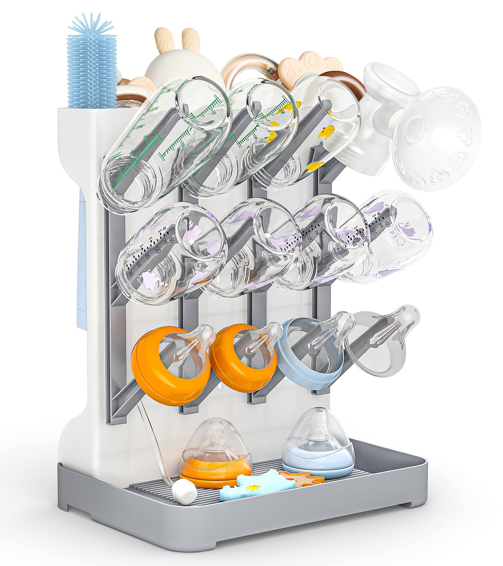 GoMaihe Space-Saving Vertical Baby Bottle Drying Rack