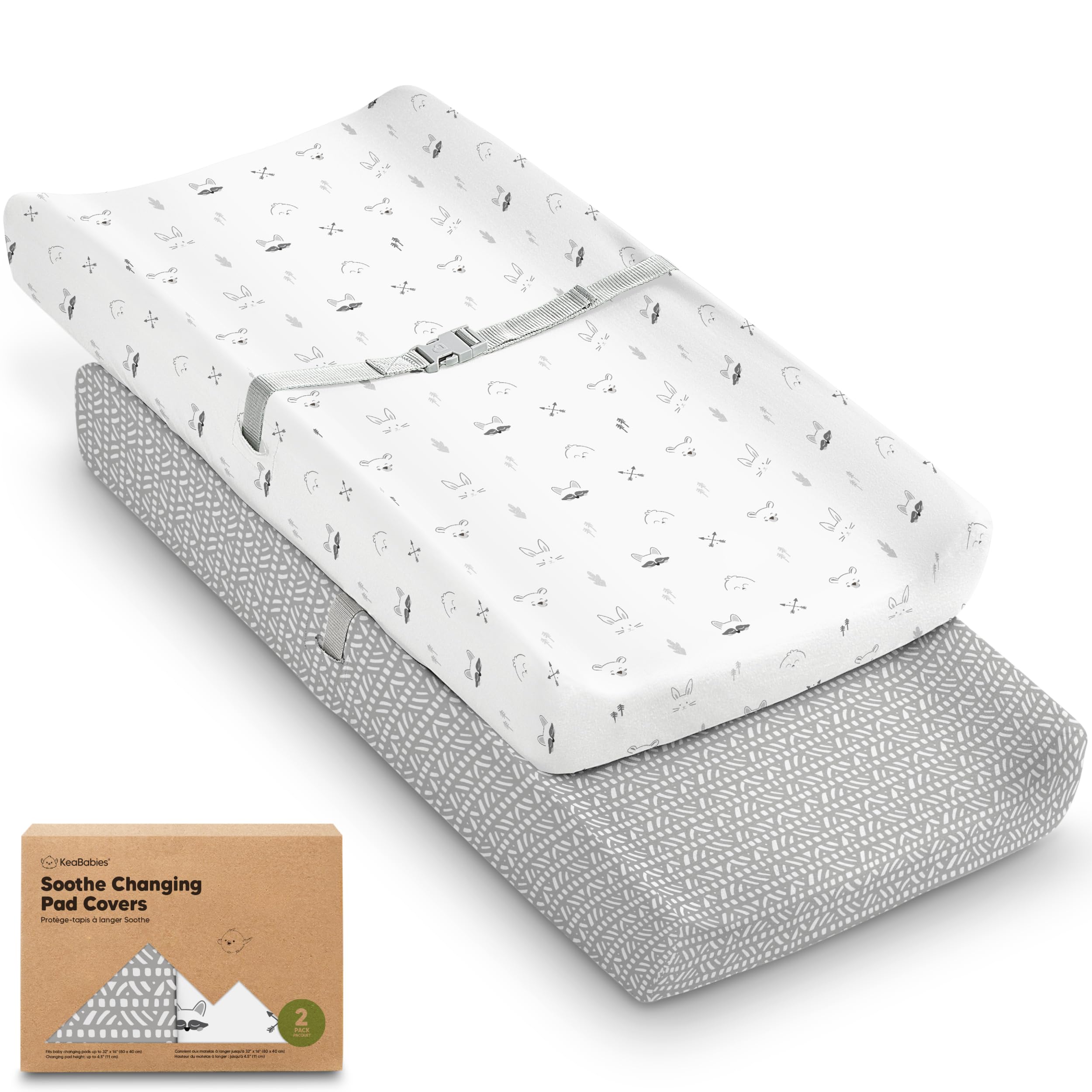 2-Pack Organic Cotton Changing Pad Covers for Babies