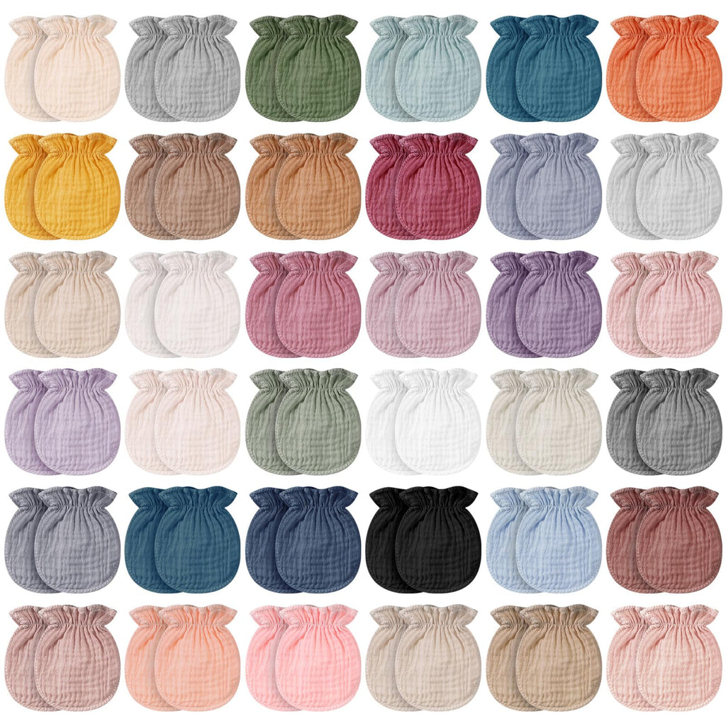 Jeere Newborn Muslin No-Scratch Mittens for 0–6 Months
