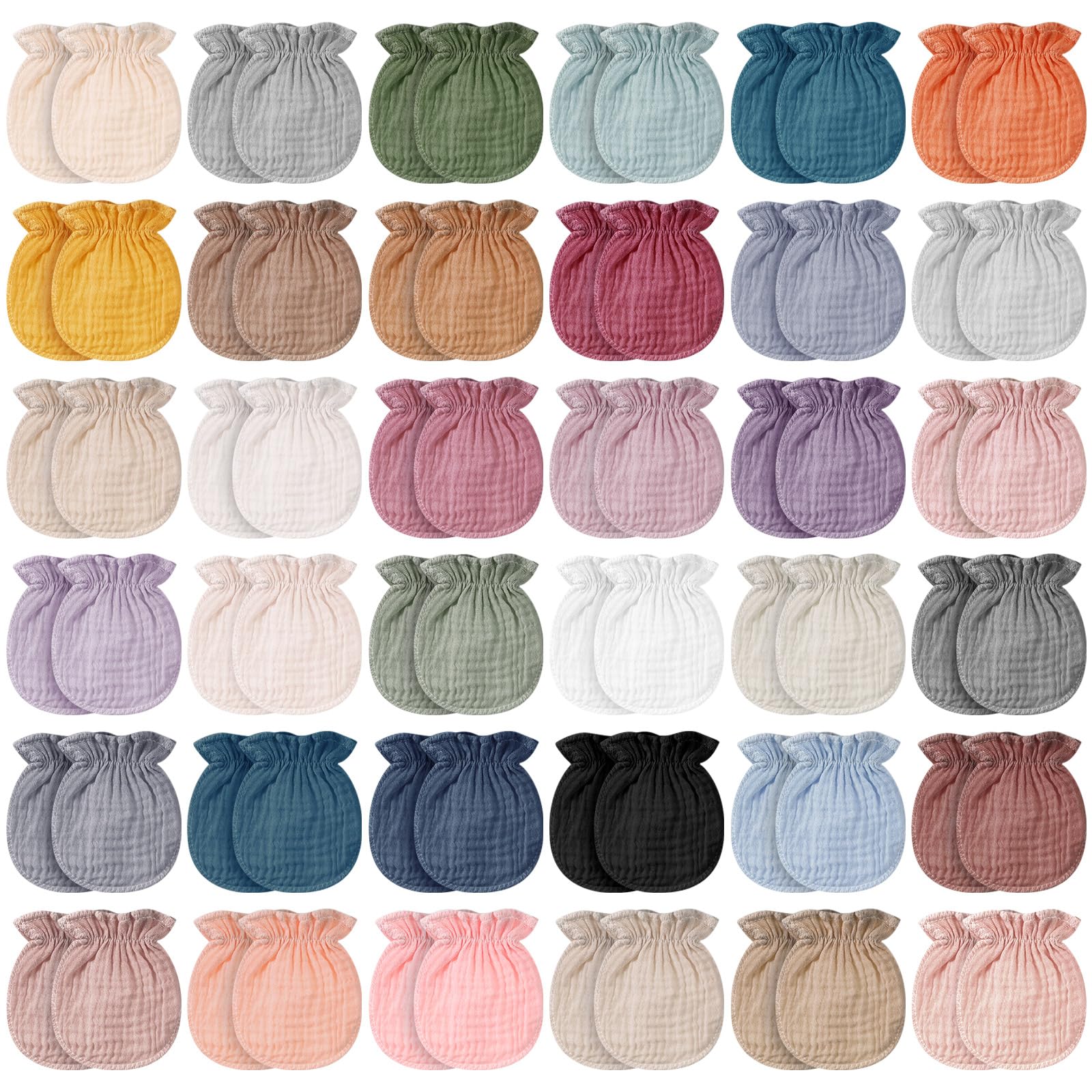 Jeere Newborn Muslin No-Scratch Mittens for 0–6 Months