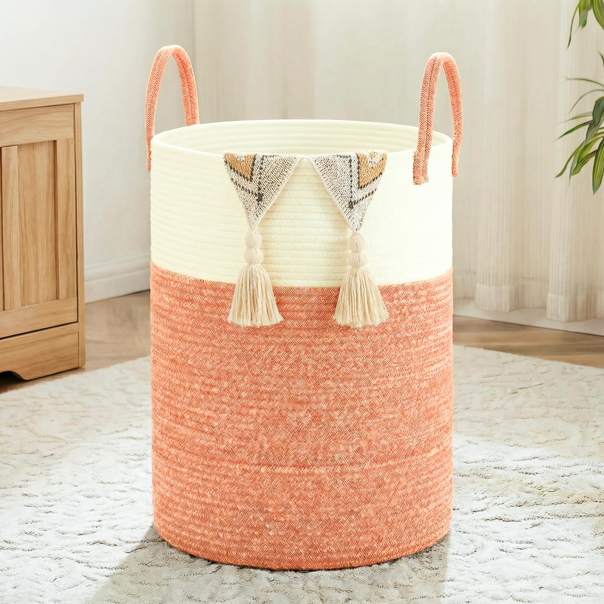 Artfeel 60L Woven Cotton Rope Laundry Hamper