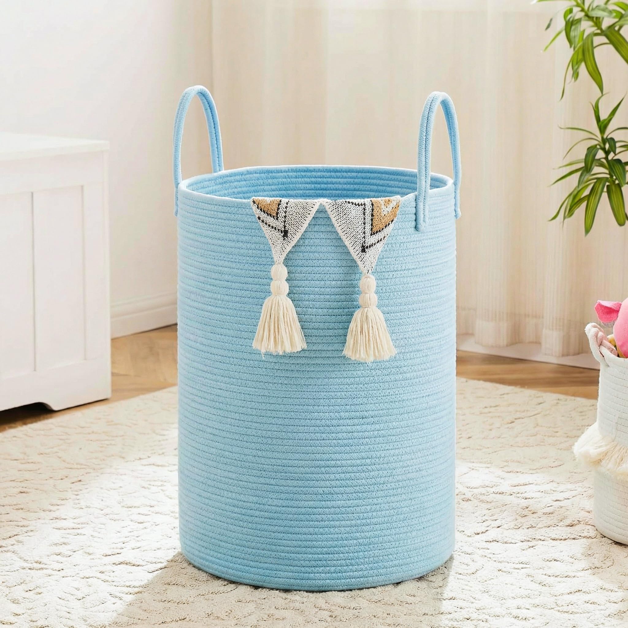 Artfeel 60L Woven Cotton Rope Laundry Hamper