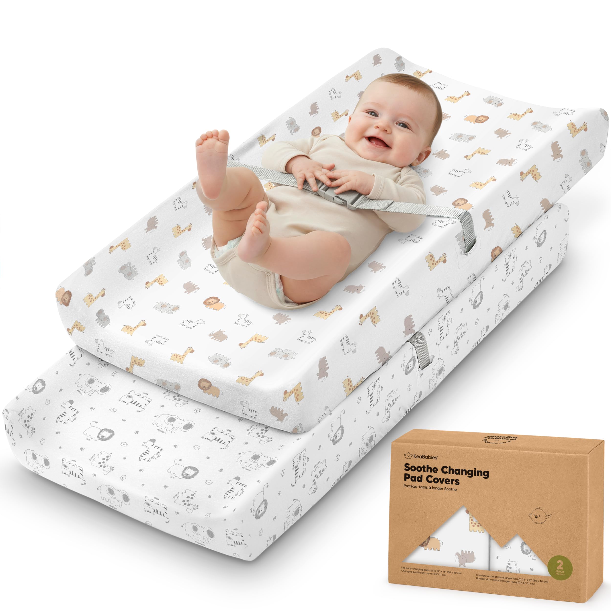 2-Pack Organic Cotton Changing Pad Covers for Babies