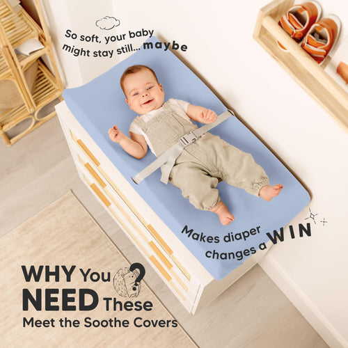2-Pack Organic Changing Pad Covers for Girl,Boy, Neutral - 100% Cotton Changing Table Pad Cover, Diaper Changing Pad