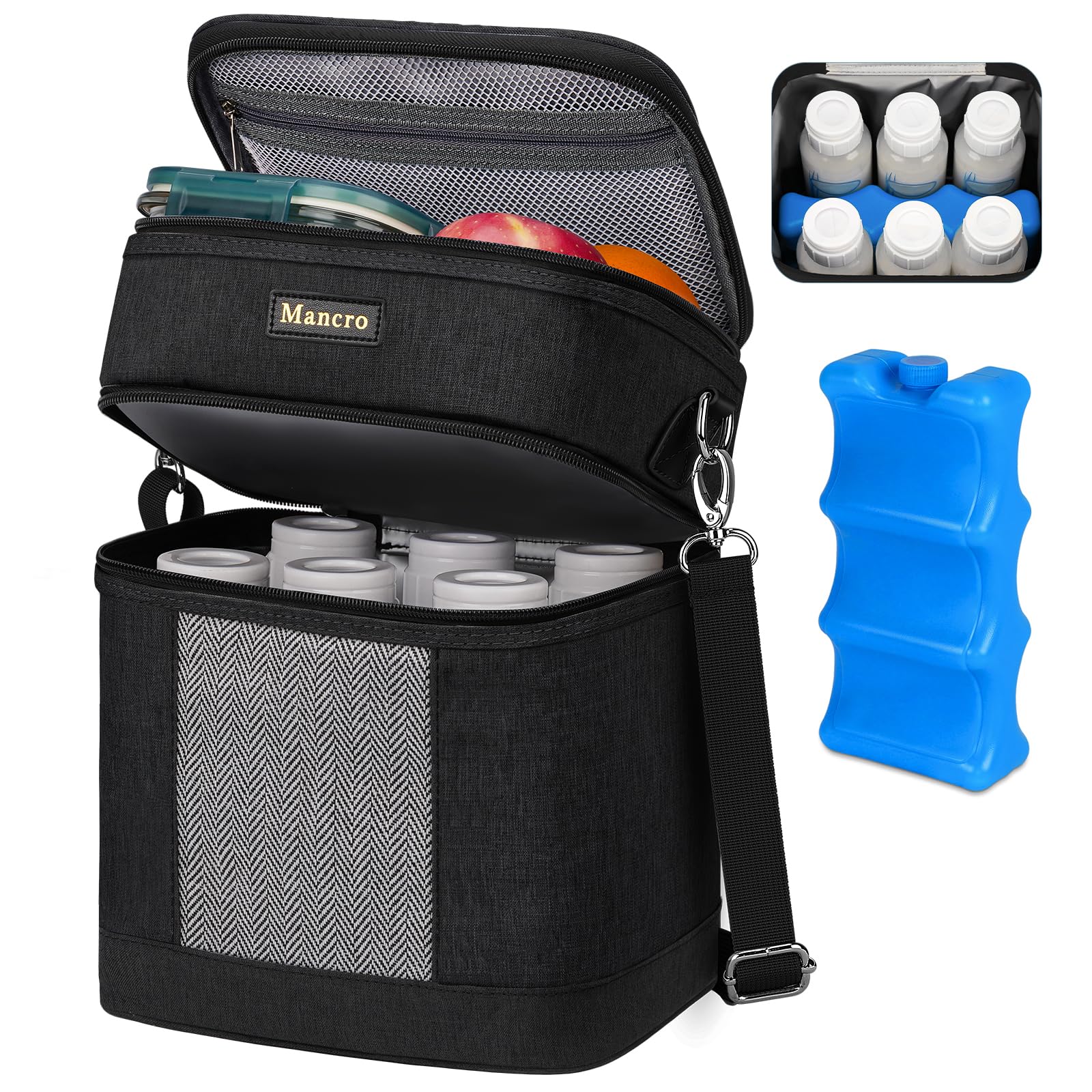 Mancro Insulated Breast Milk Cooler Bag with Ice Pack