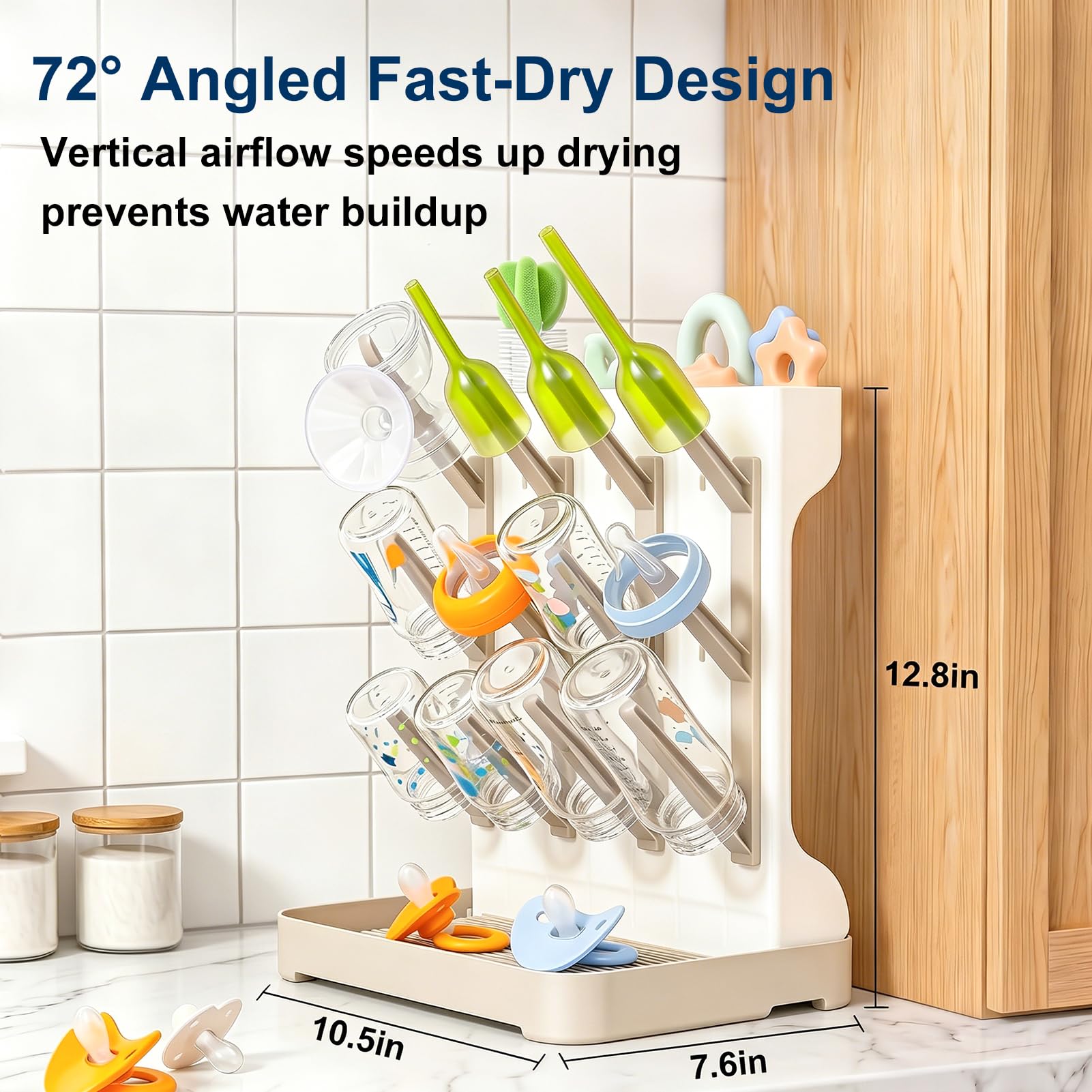 GoMaihe Space-Saving Vertical Baby Bottle Drying Rack