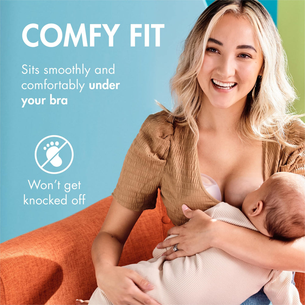 Boon Trove Silicone Manual Breast Pump with Travel Pouch - Hands Free Breast Pump - Passive Breast Milk Collector Shell for Newborns - Breastfeeding Essentials - 2 Count