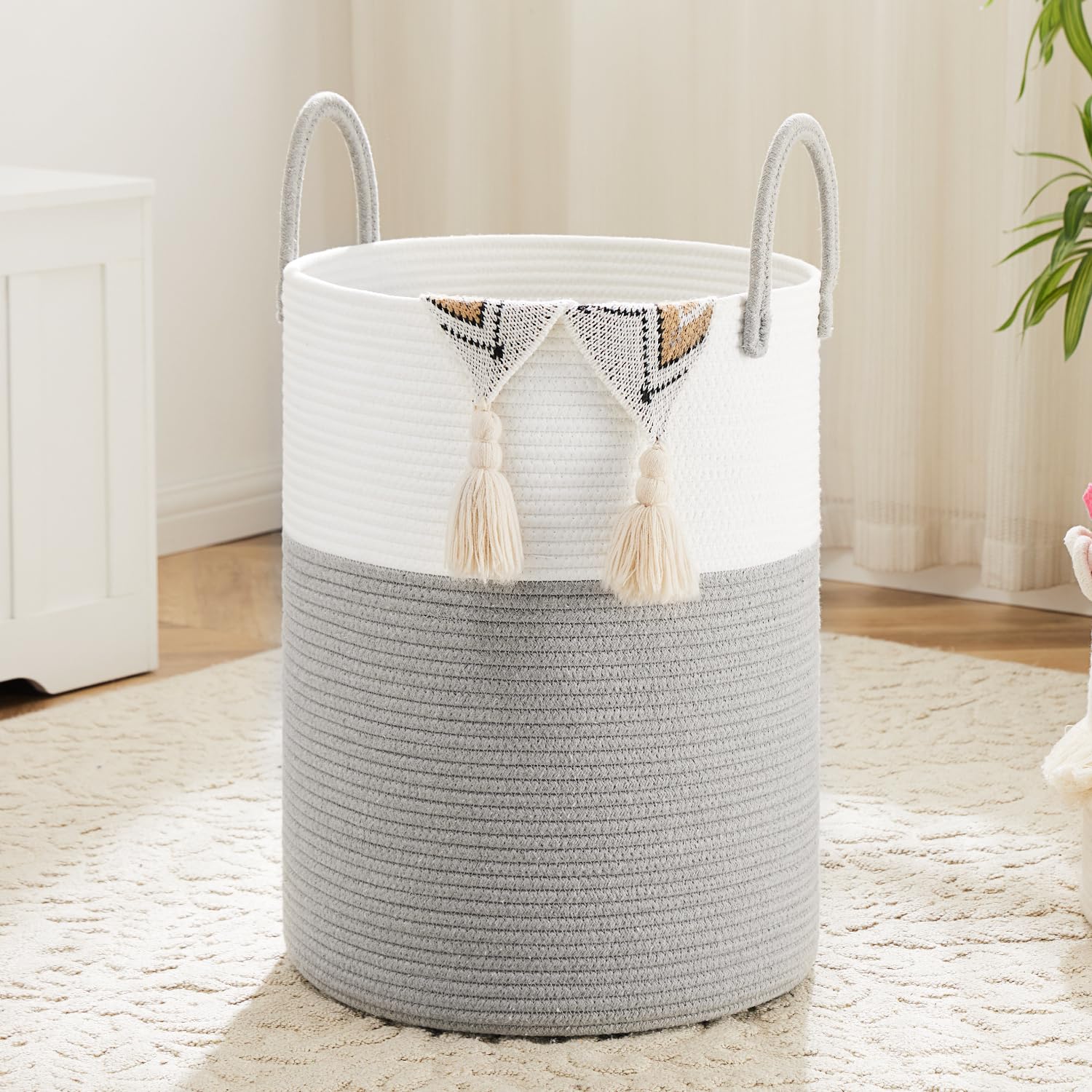 Artfeel 60L Woven Cotton Rope Laundry Hamper