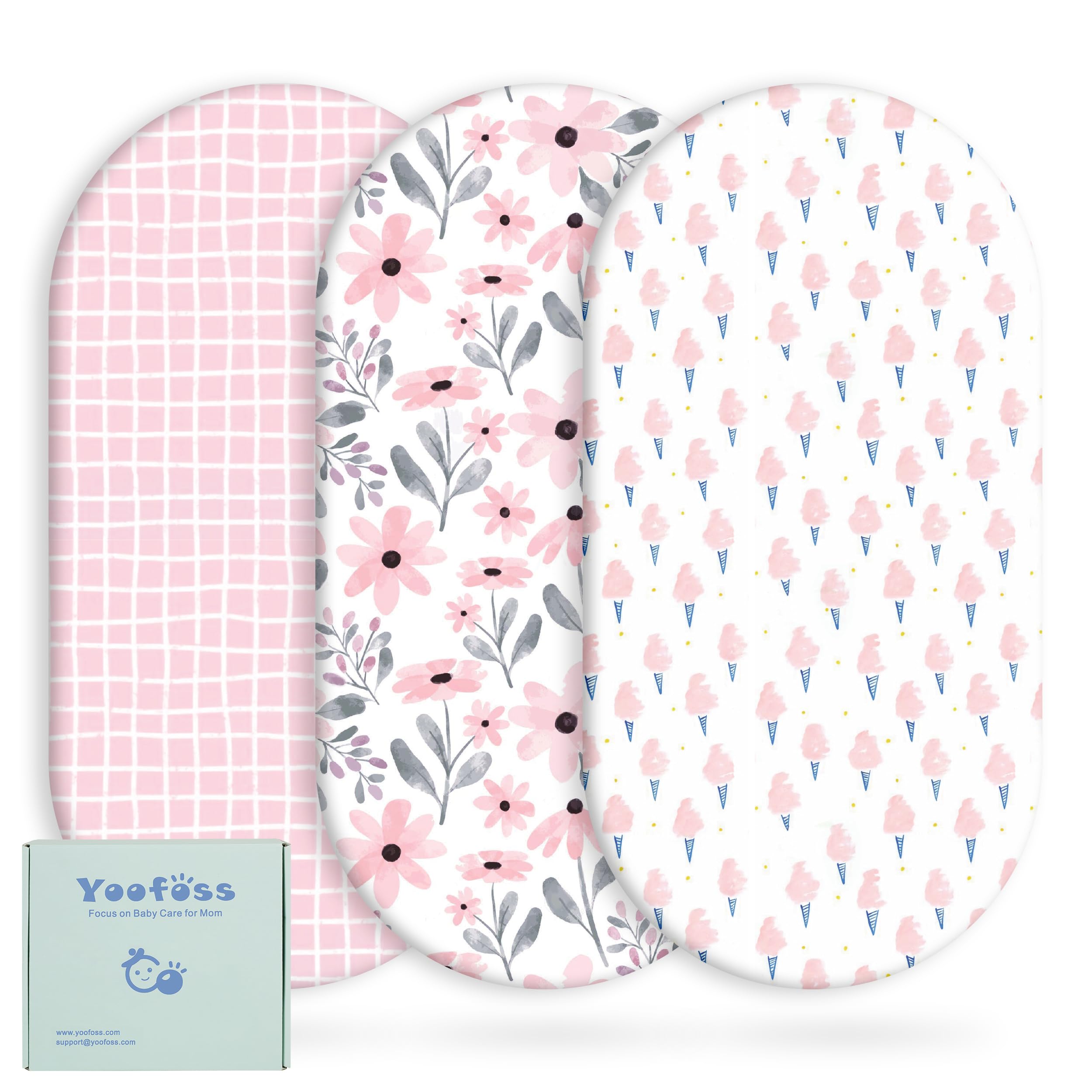 Yoofoss 2-Pack Soft Microfiber Fitted baby Crib Sheets