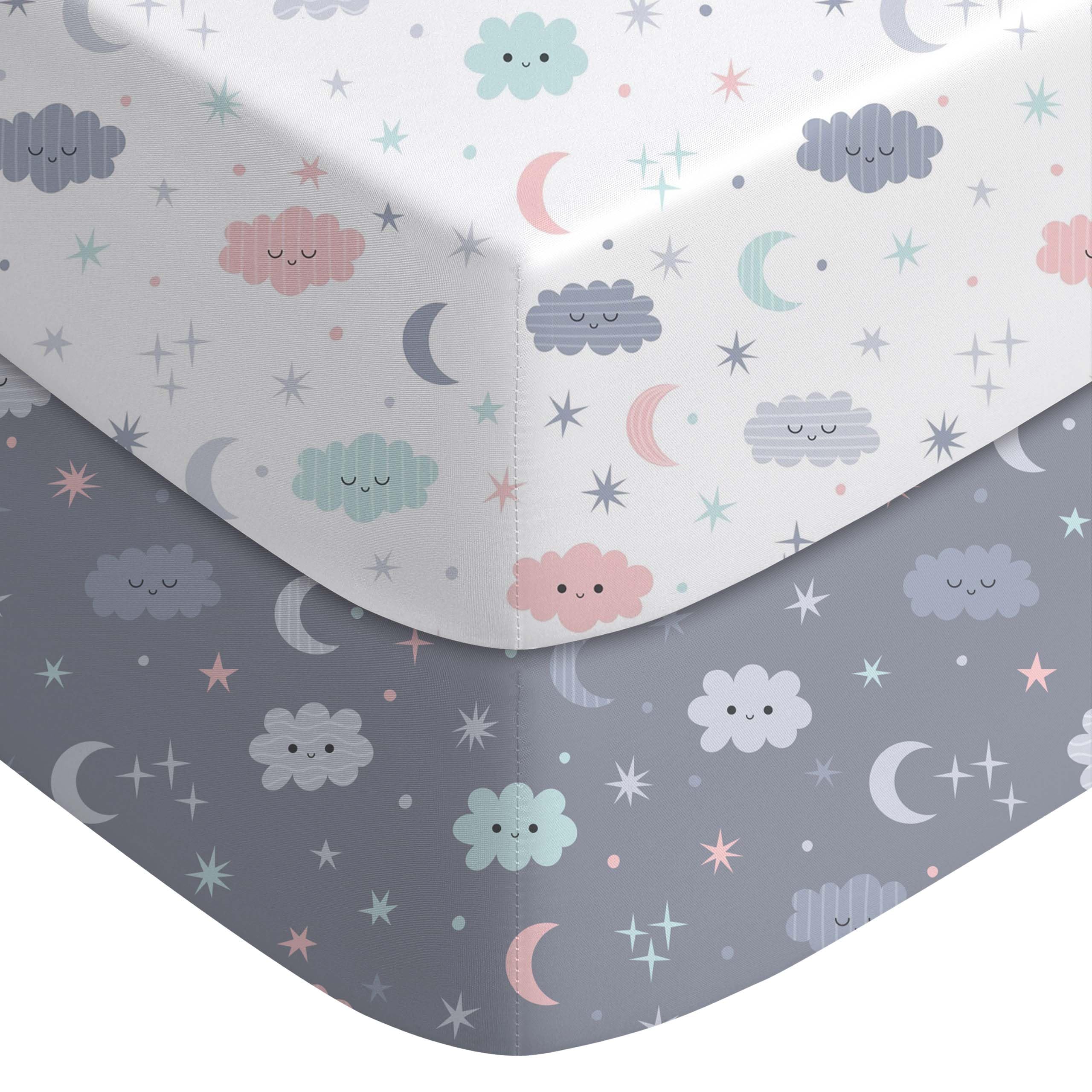 Yoofoss 2-Pack Soft Microfiber Fitted baby Crib Sheets