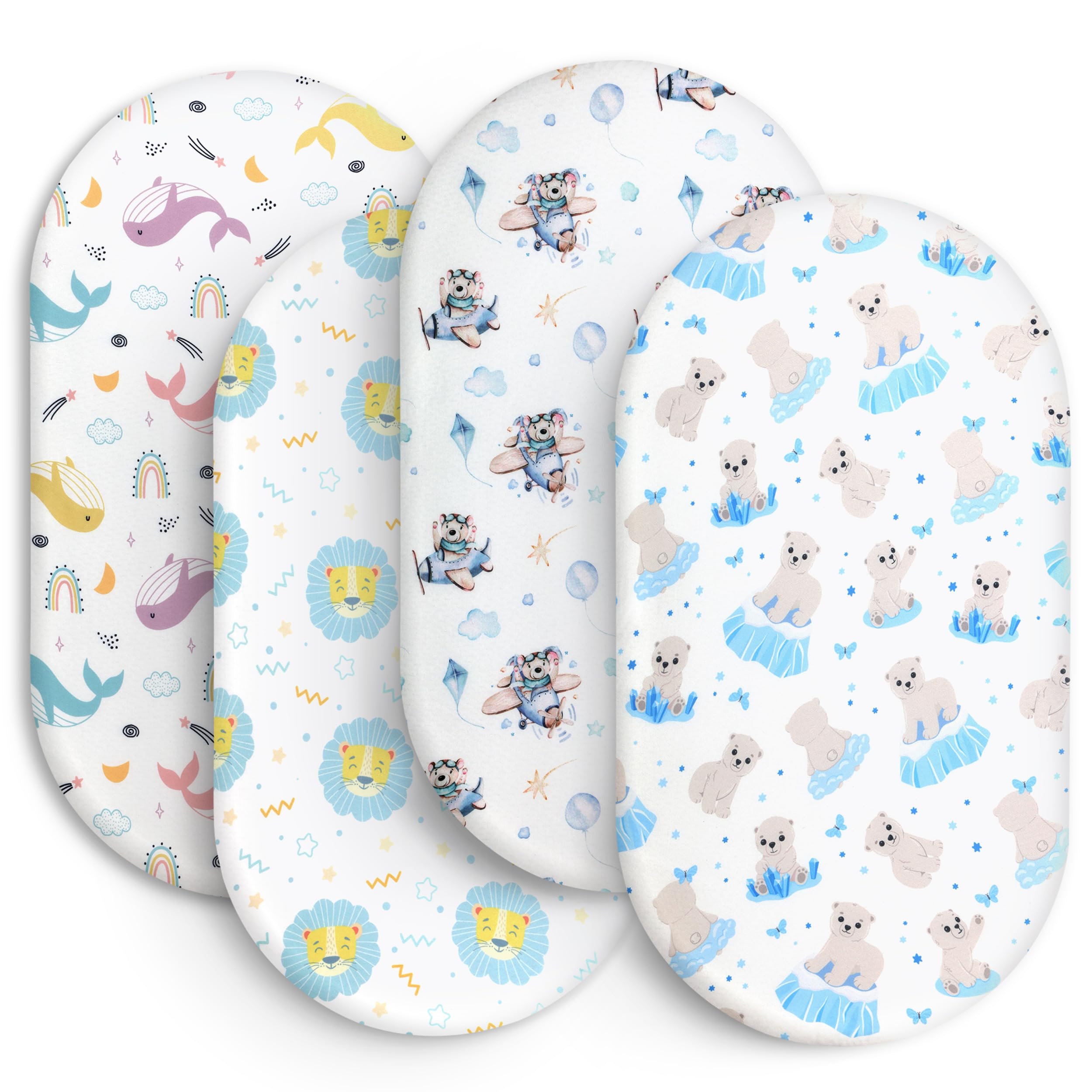 Soft Fitted Baby Bassinet Sheets with Snug Elastic Fit