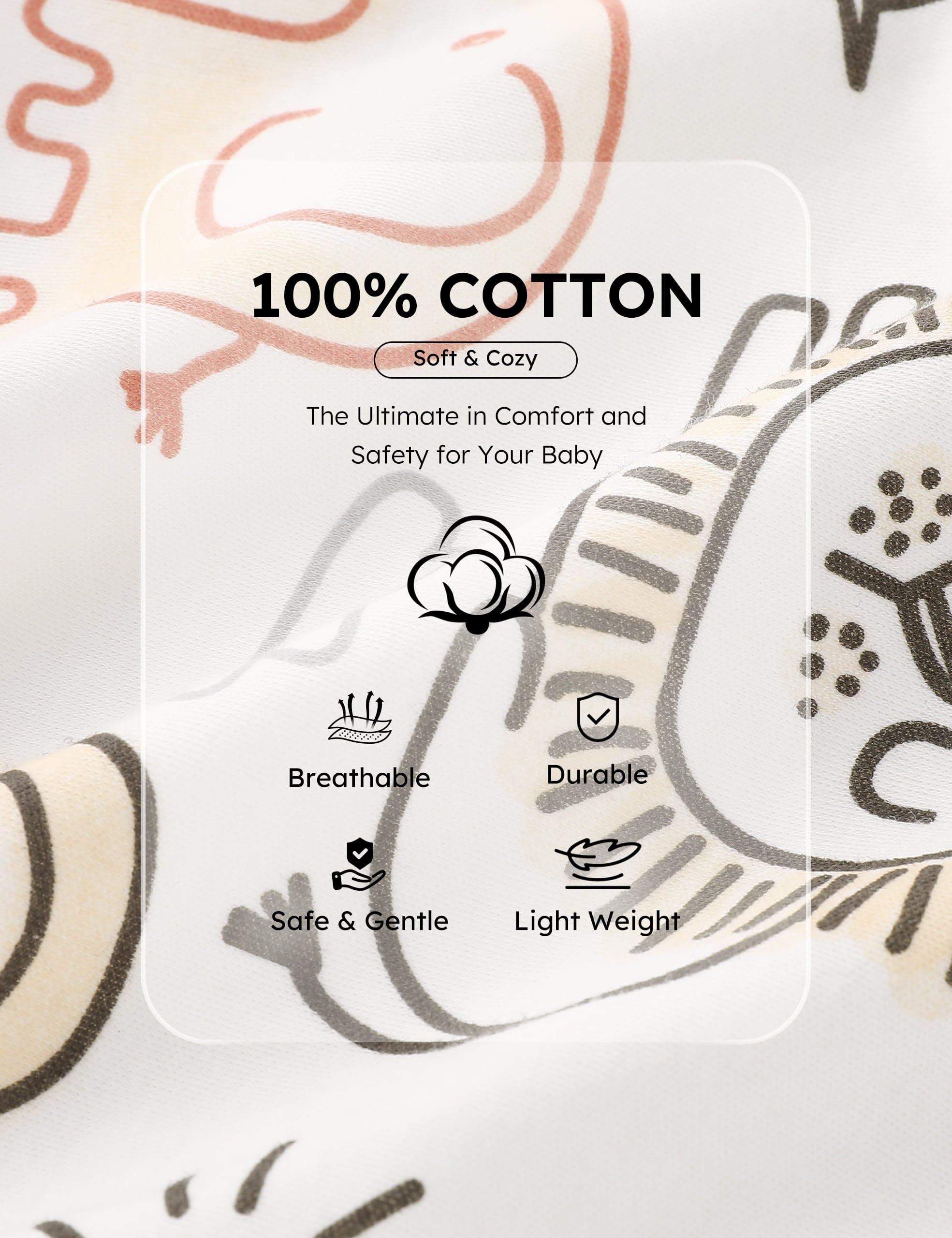 Yoofoss 3-Pack Organic Cotton Footed Pajamas for Babies