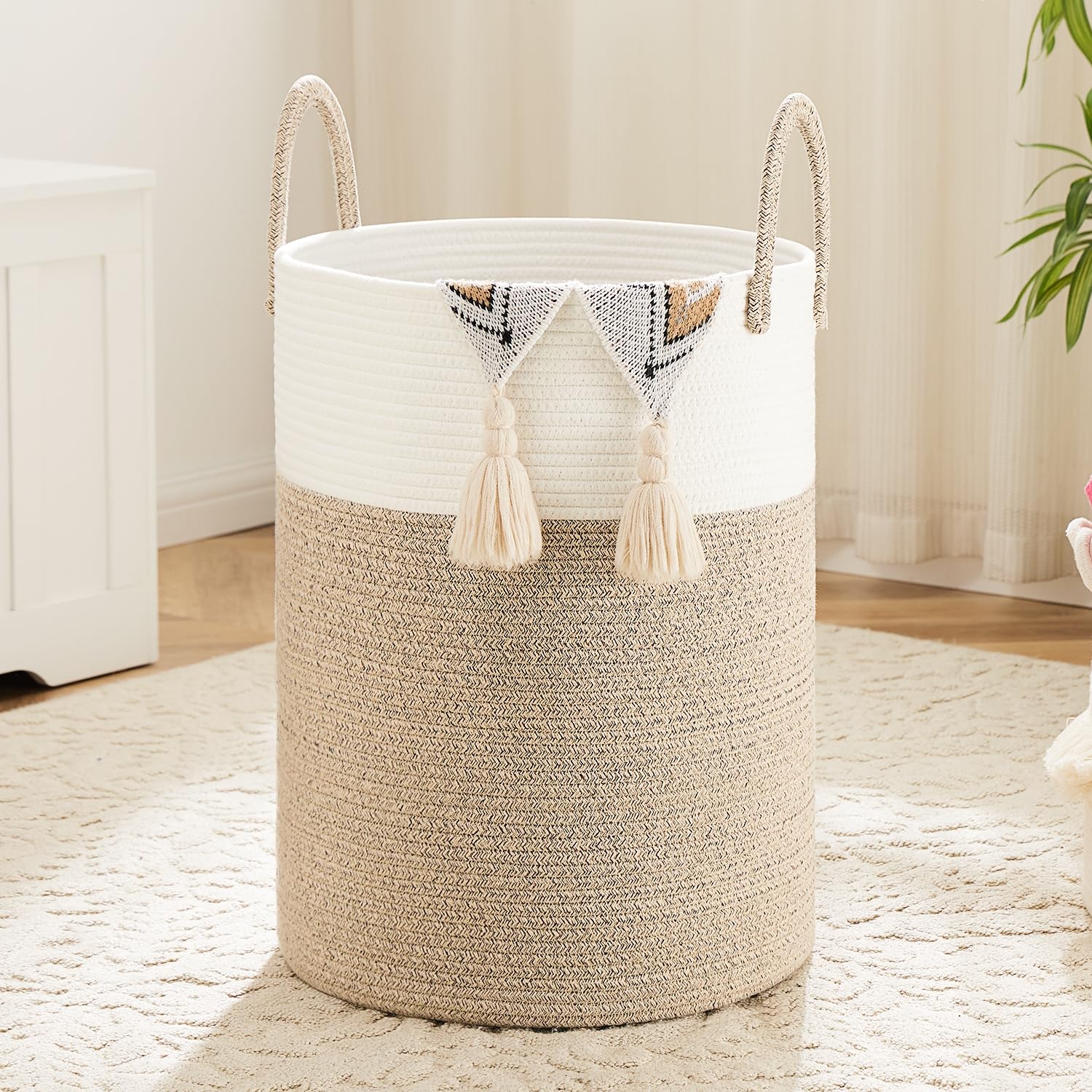 Artfeel 60L Woven Cotton Rope Laundry Hamper