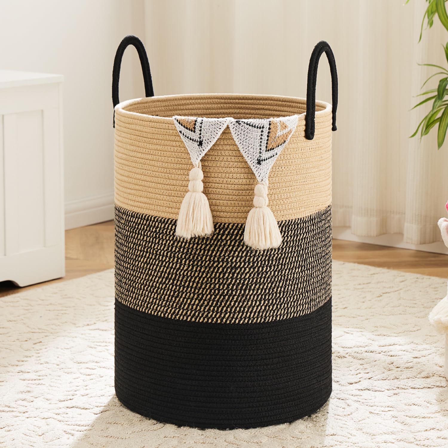 Artfeel 60L Woven Cotton Rope Laundry Hamper