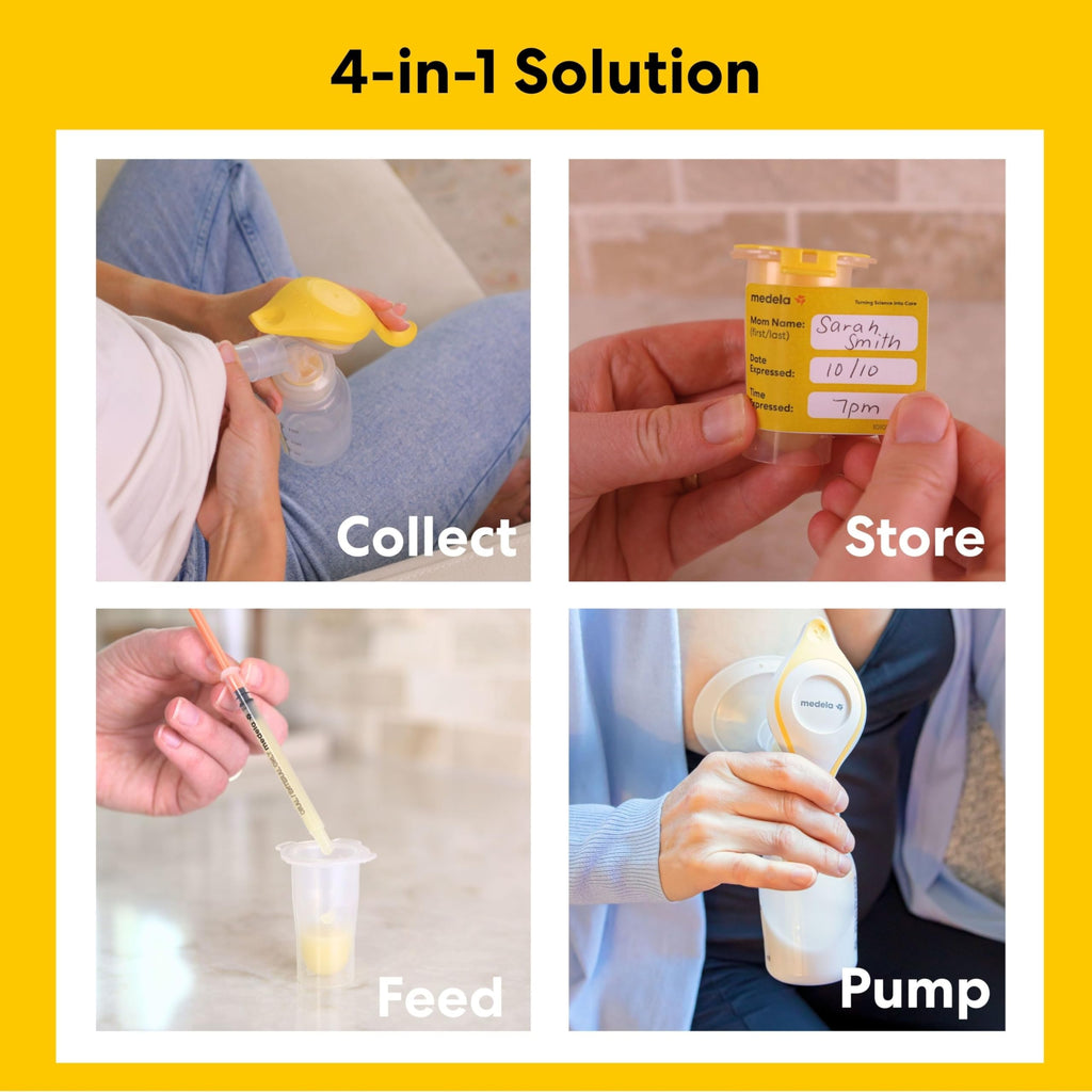 Medela Harmony Manual Breast Pump, Colostrum Collection and Feeding Kit, Silicone Breast Milk Collector, Collect, Store, Feed, and Pump