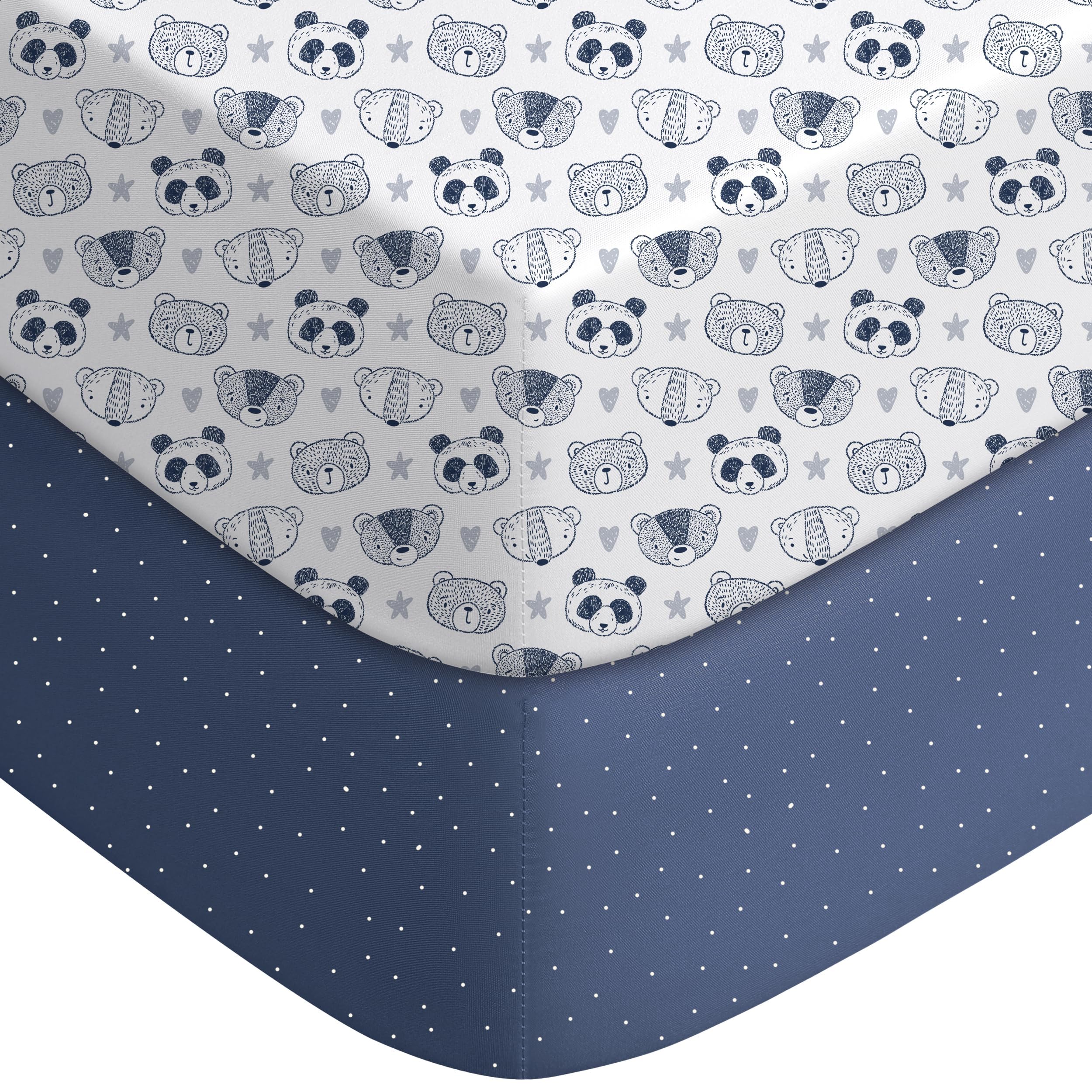 Yoofoss 2-Pack Soft Microfiber Fitted baby Crib Sheets