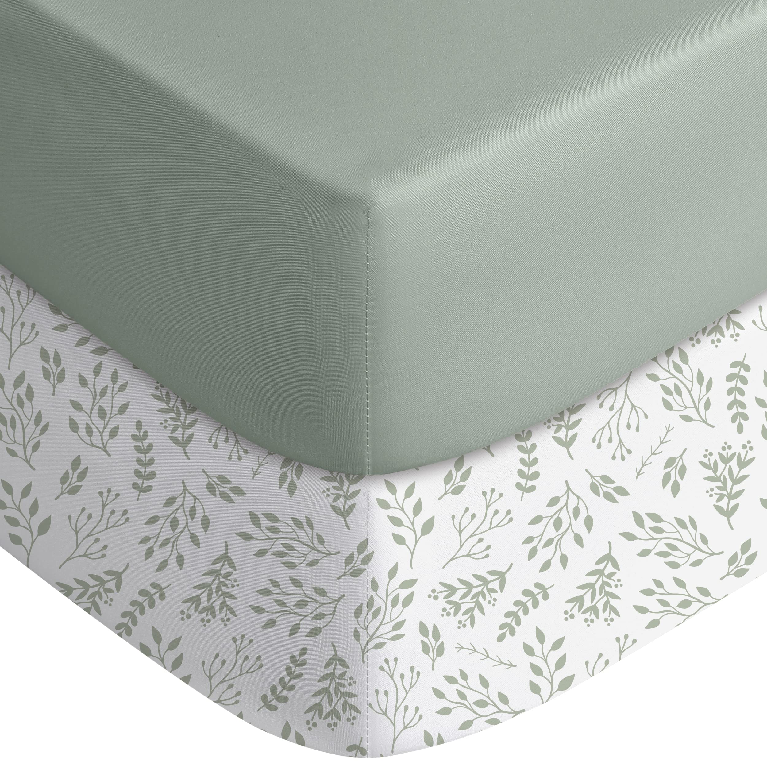 Yoofoss 2-Pack Soft Microfiber Fitted baby Crib Sheets
