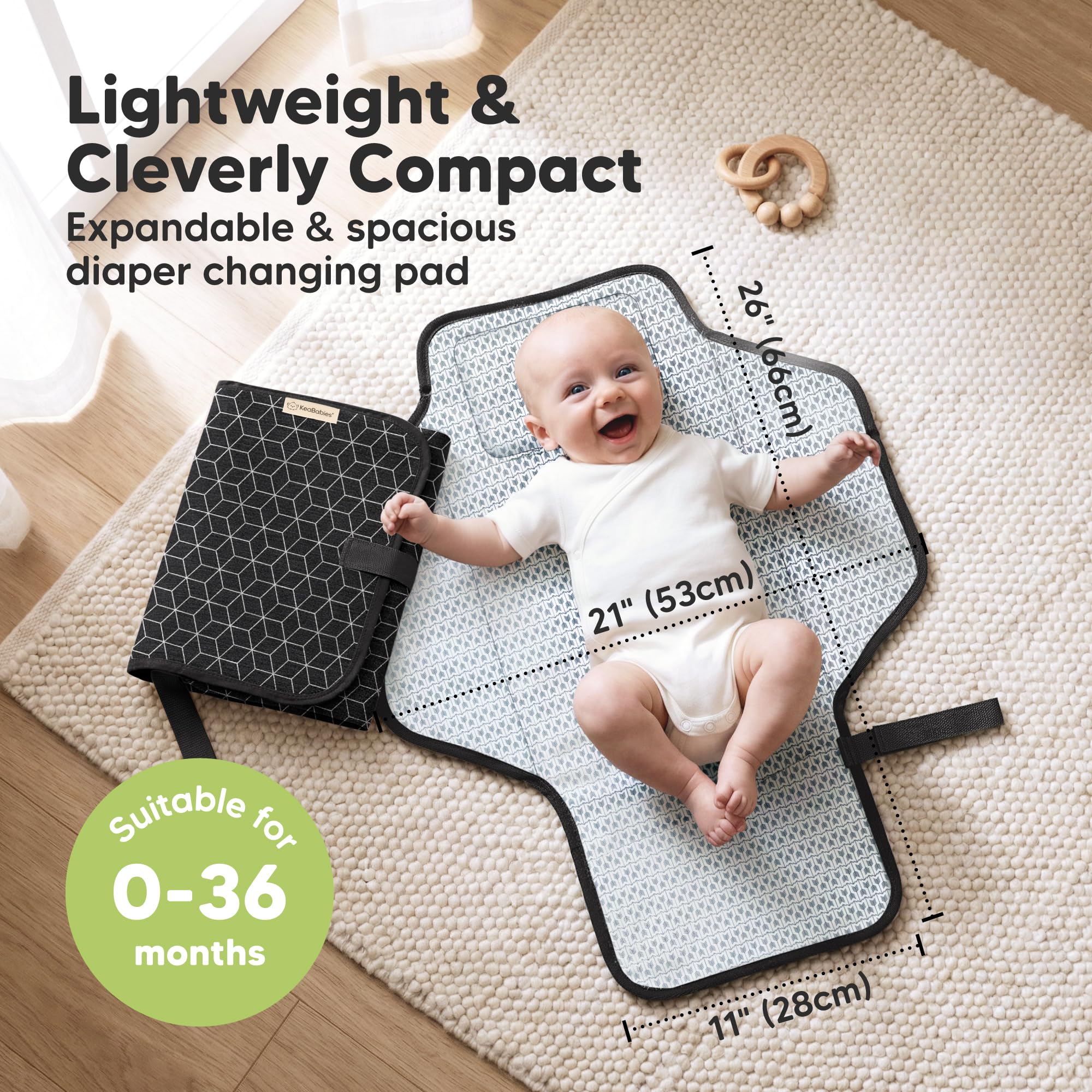 KeaBabies Waterproof Foldable Travel Changing Mat