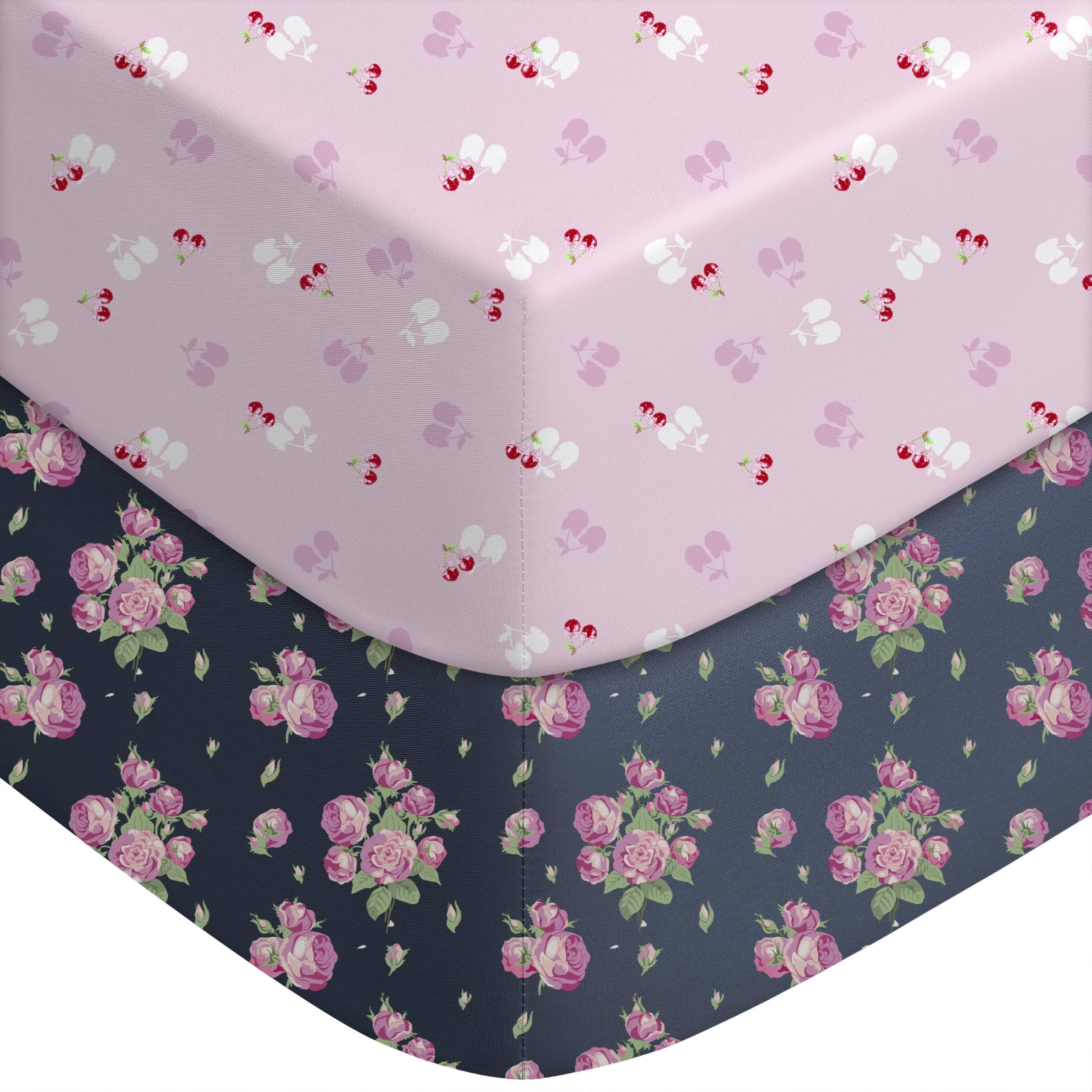 Yoofoss 2-Pack Soft Microfiber Fitted baby Crib Sheets