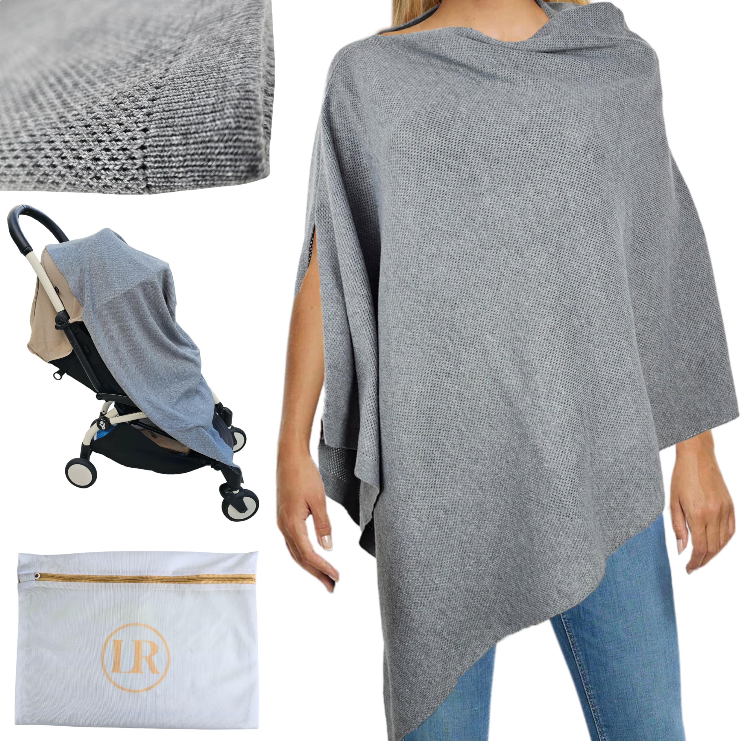 Little Rou Peekaboo Organic Cotton Nursing Cover Poncho