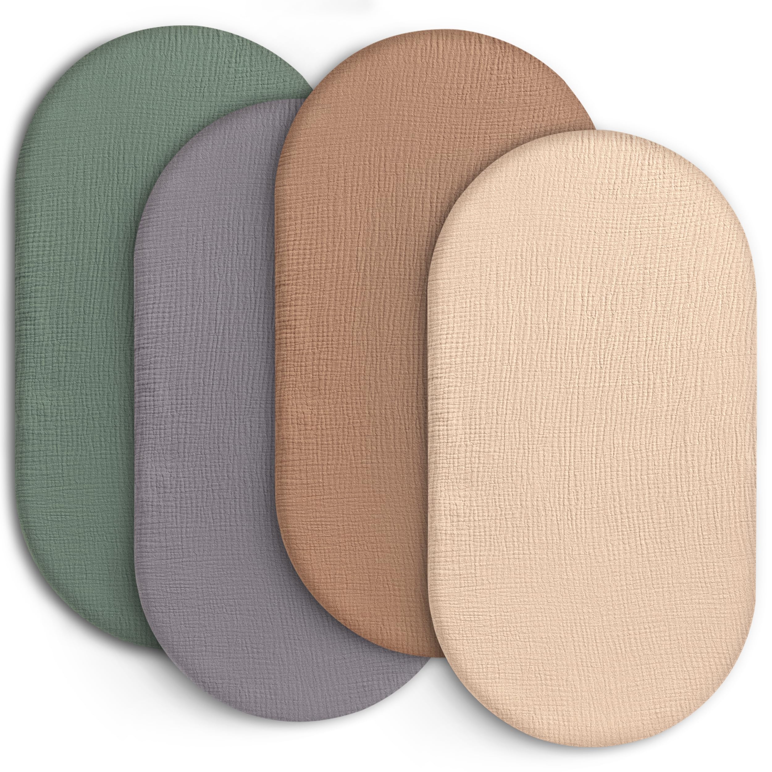 Soft Fitted Baby Bassinet Sheets with Snug Elastic Fit