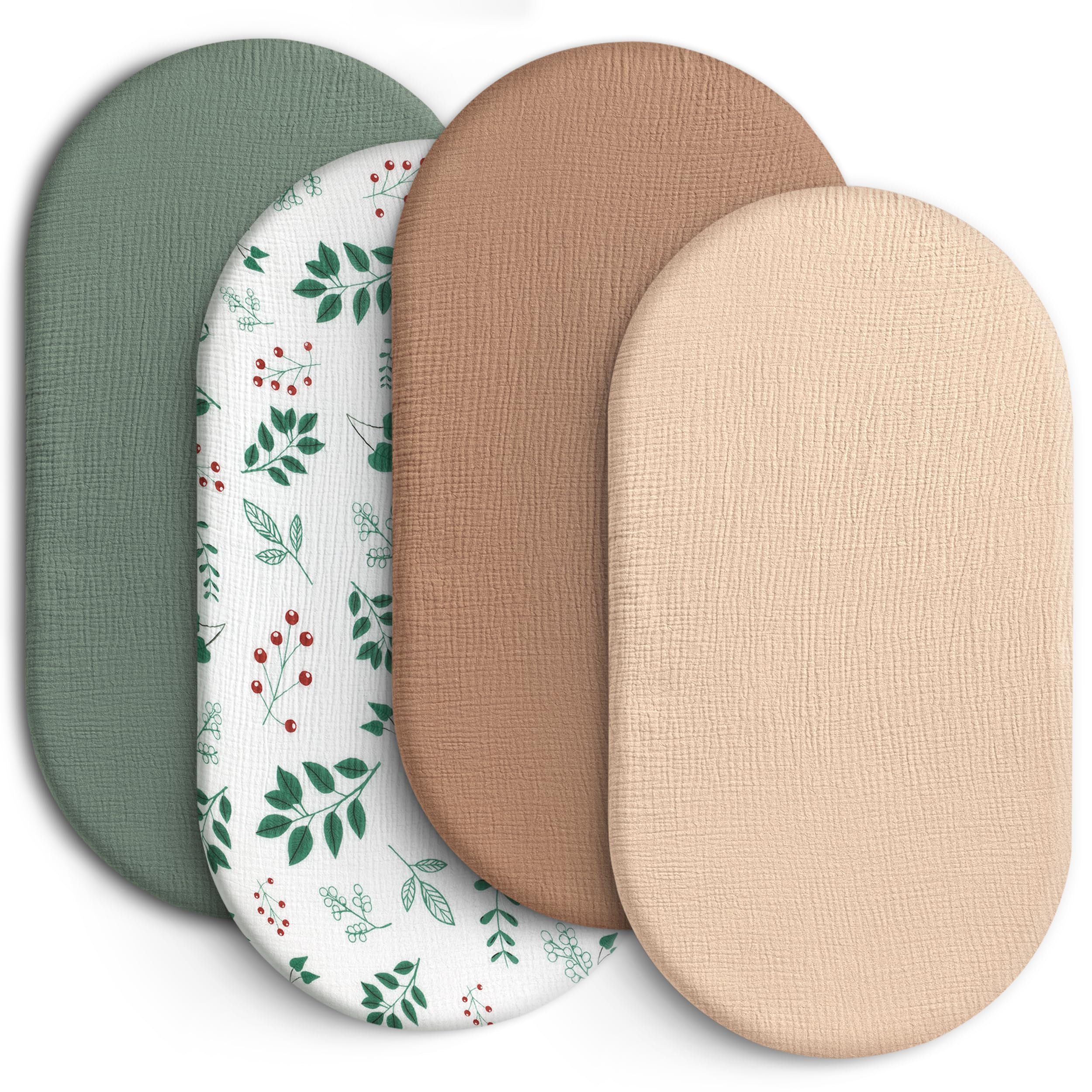 Soft Fitted Baby Bassinet Sheets with Snug Elastic Fit