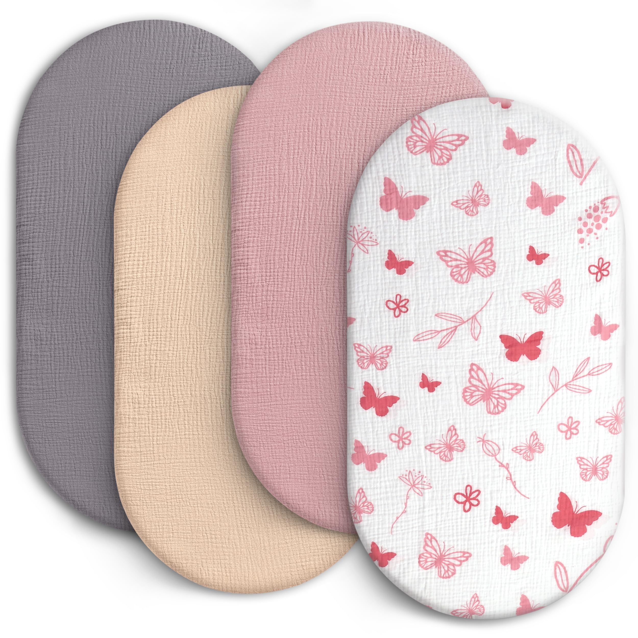 Soft Fitted Baby Bassinet Sheets with Snug Elastic Fit