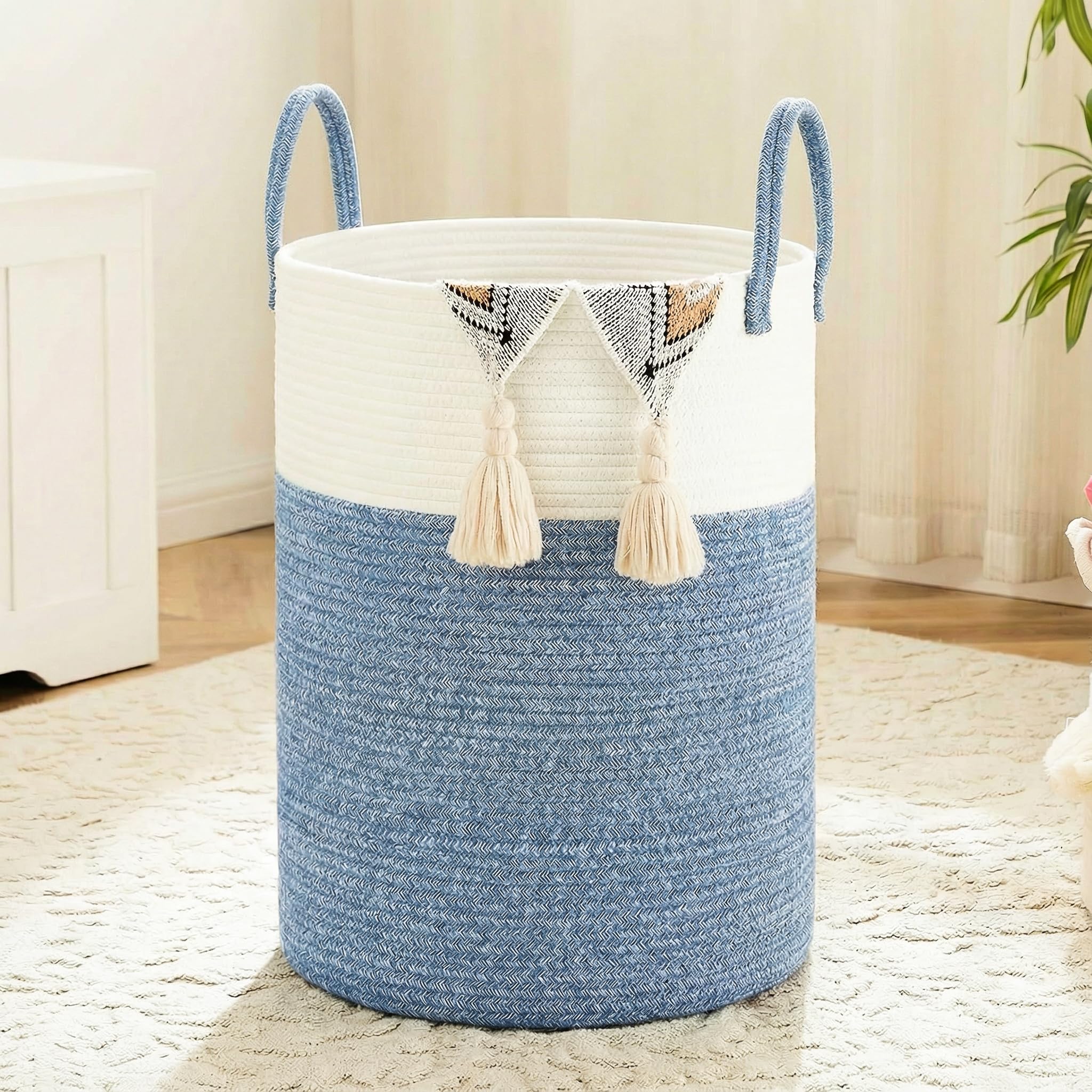 Artfeel 60L Woven Cotton Rope Laundry Hamper