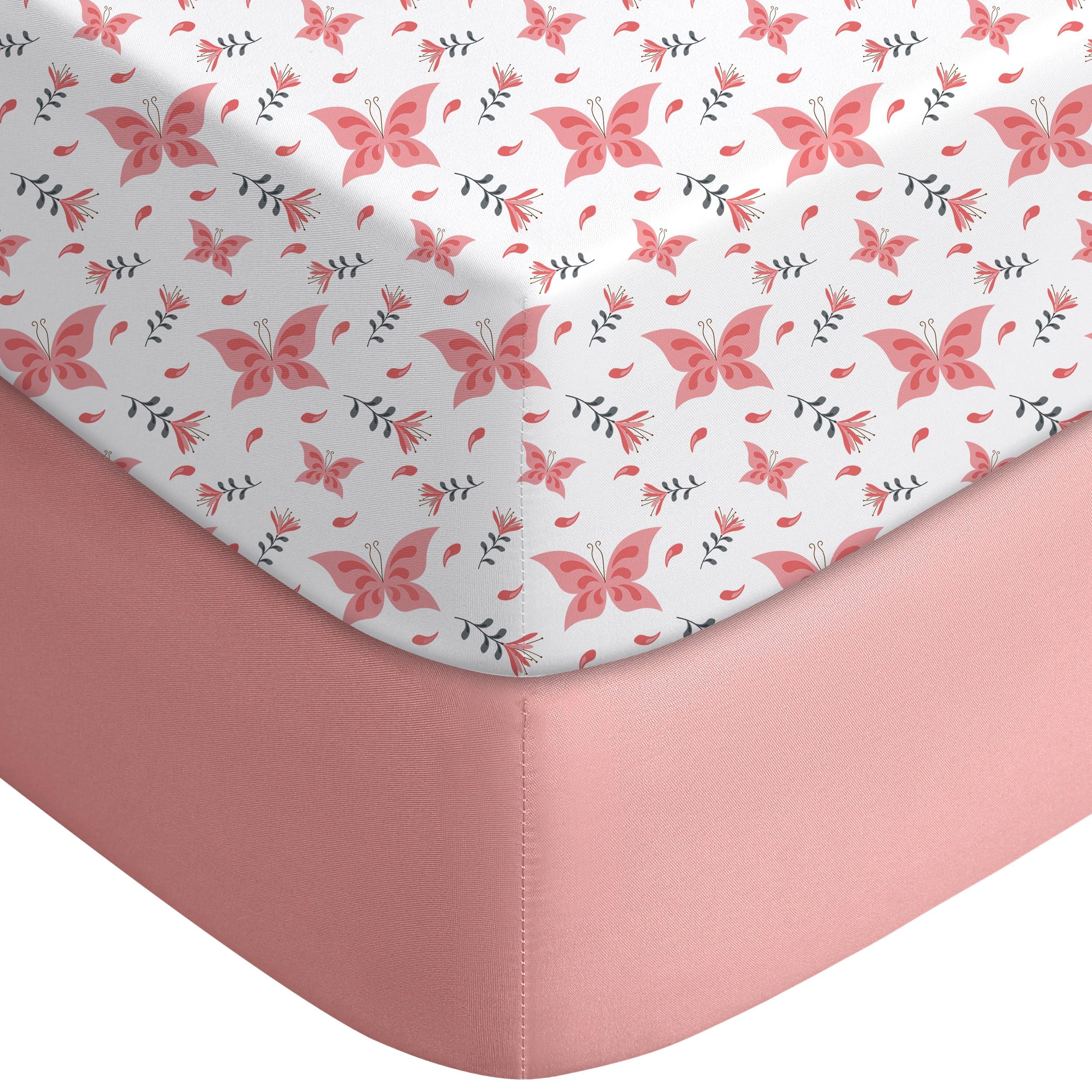 Yoofoss 2-Pack Soft Microfiber Fitted baby Crib Sheets