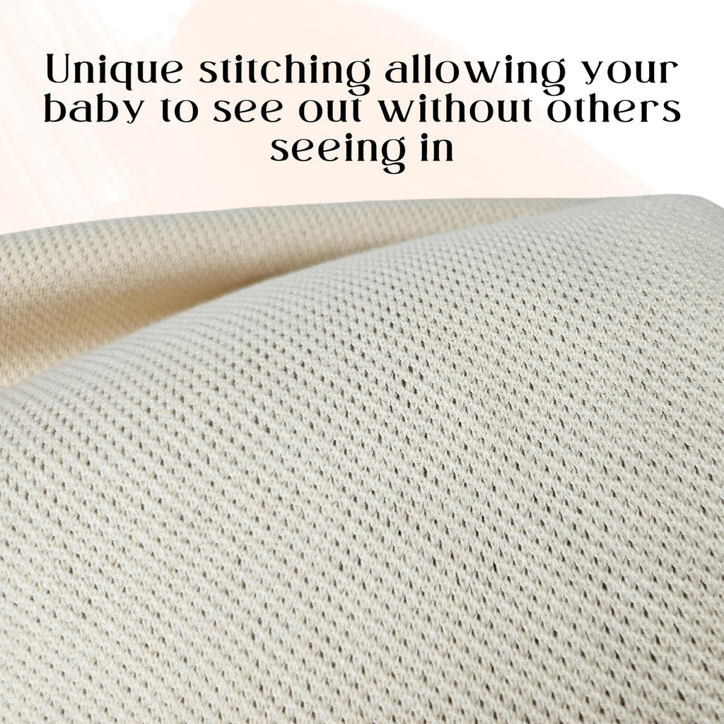 Little Rou Peekaboo Nursing Cover Up for Breastfeeding - Breathable Knit - Soft Organic Cotton & Cashmere Breast Feeding Poncho for Women - Privacy Feature - Includes Mesh Laundry Bag