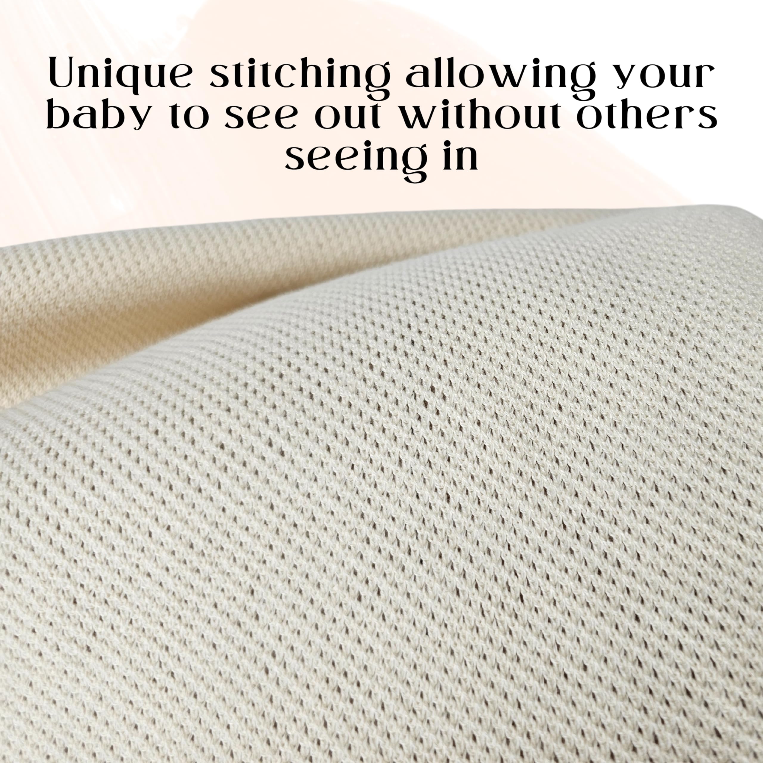 Little Rou Peekaboo Nursing Cover Up for Breastfeeding - Breathable Knit - Soft Organic Cotton & Cashmere Breast Feeding Poncho for Women - Privacy Feature - Includes Mesh Laundry Bag