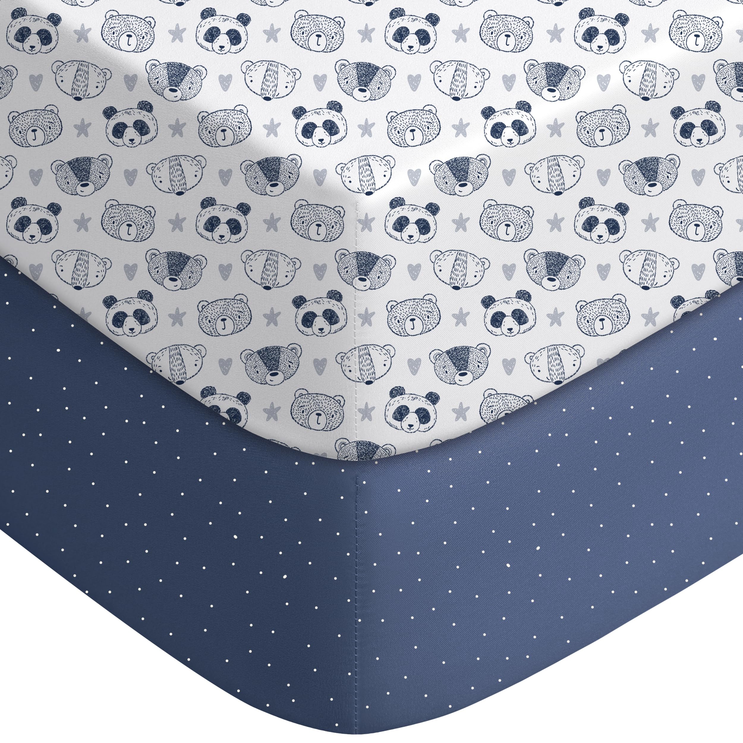 Yoofoss 2-Pack Soft Microfiber Fitted baby Crib Sheets