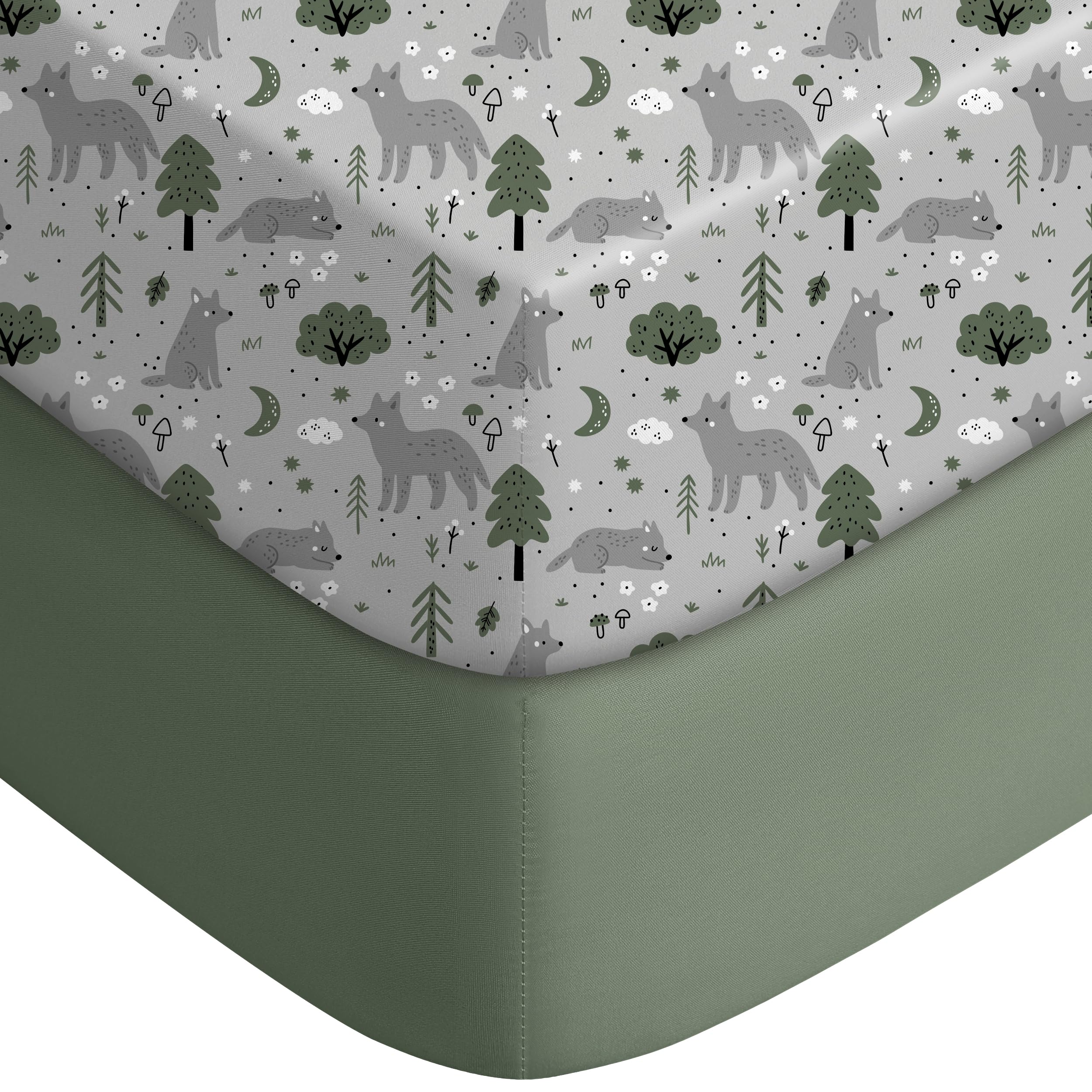 Yoofoss 2-Pack Soft Microfiber Fitted baby Crib Sheets